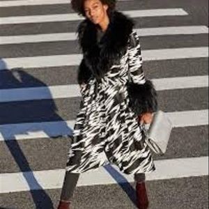 Saks Potts foxy zebra print trench nwt 1